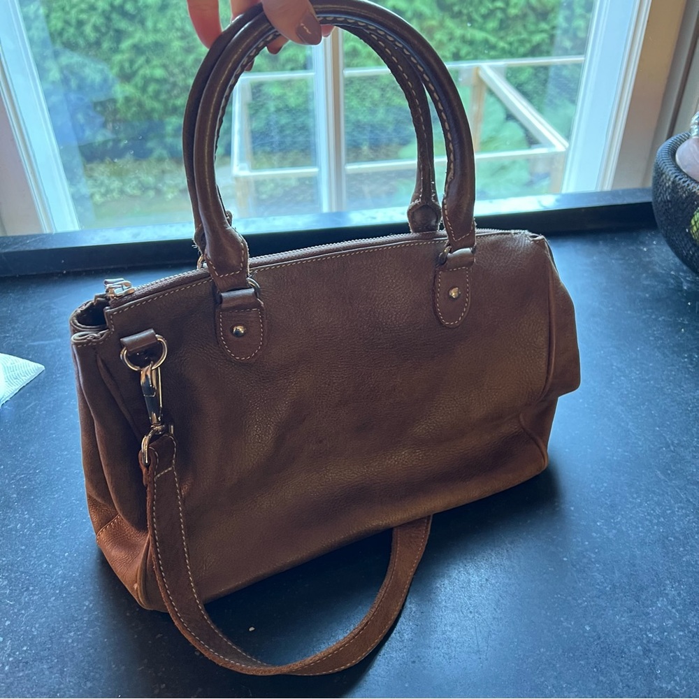 Roots leather crossbody bag